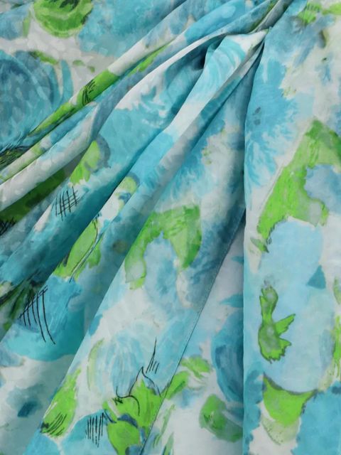 Chloé water-flower print wrap skirt - Blue