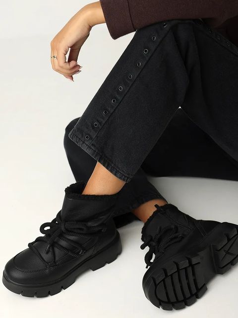 Mexx botki SIGMAR RHYTHM damskie kolor czarny na płaskim obcasie lekko ocieplone MI001708253W-02