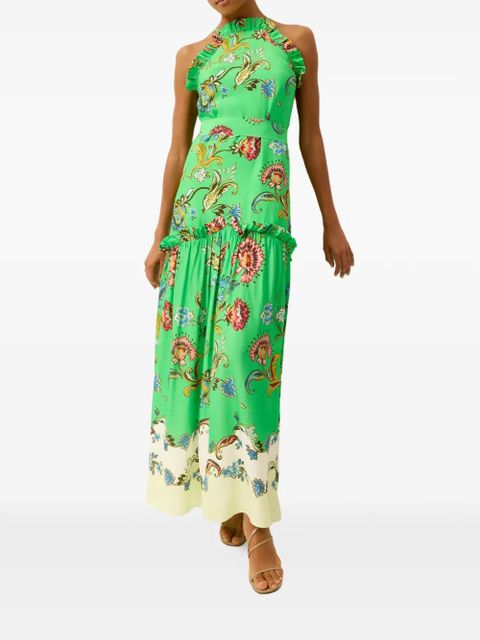 Marie Oliver Keenan ruffled floral print dress - Green