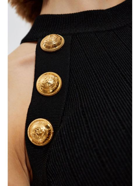 Balmain button-detail top - Black