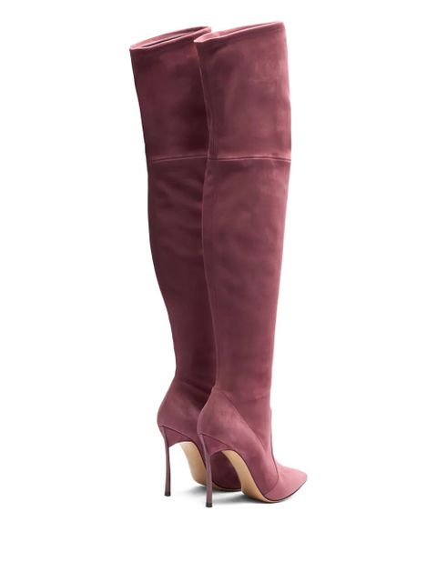 Casadei 10mm over-the-knee suede boots - Pink