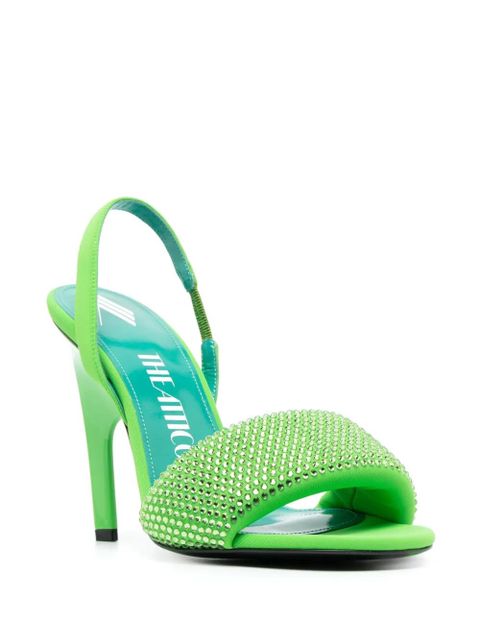 The Attico crystal-embellished open-toe sandals - Green