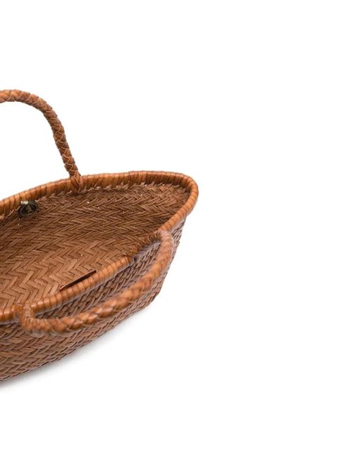 DRAGON DIFFUSION mini Flat Gora braidedtote bag - Brown