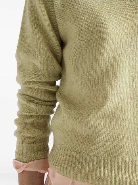 Prada V-neck ribbed sweater - Green