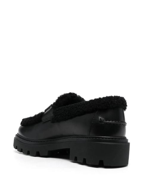 Tod's shearling-lined chunky loafers - Black