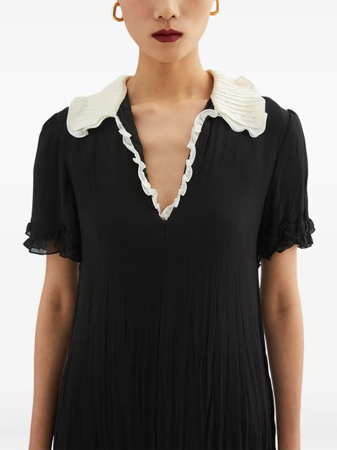 Jil Sander ruffle-trim mini dress - Black