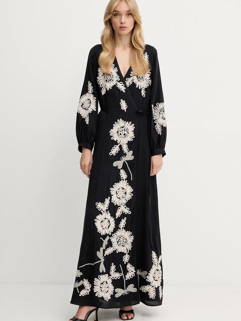 Forte Forte sukienka z wełną kolor czarny maxi rozkloszowana 14040.my.dress - zdjęcie produktu nr 1
