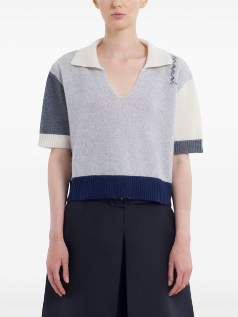 Marni v-neck ribbed t-shirt - Grey