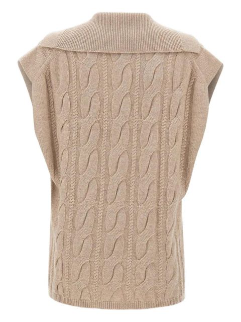 Max Mara polo-collar cable-knit vest - Neutrals