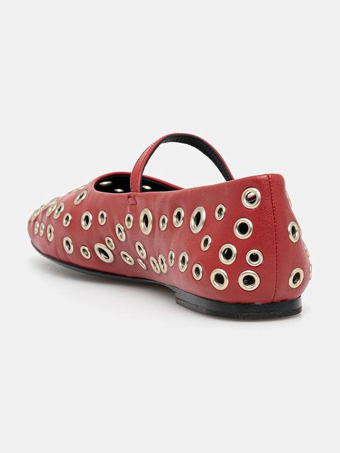 Tory Burch baleriny skórzane Eyelet Mary Jane Ballet kolor czerwony 162679-960