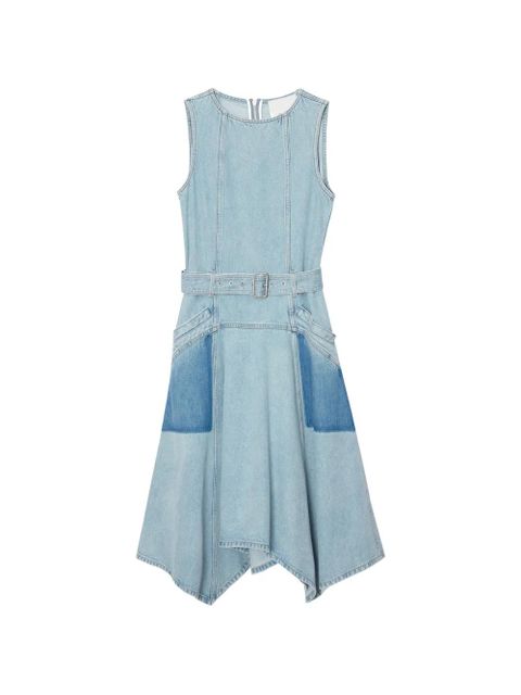 3.1 Phillip Lim patchwork belted cotton midi dress - Blue - zdjęcie produktu nr 1