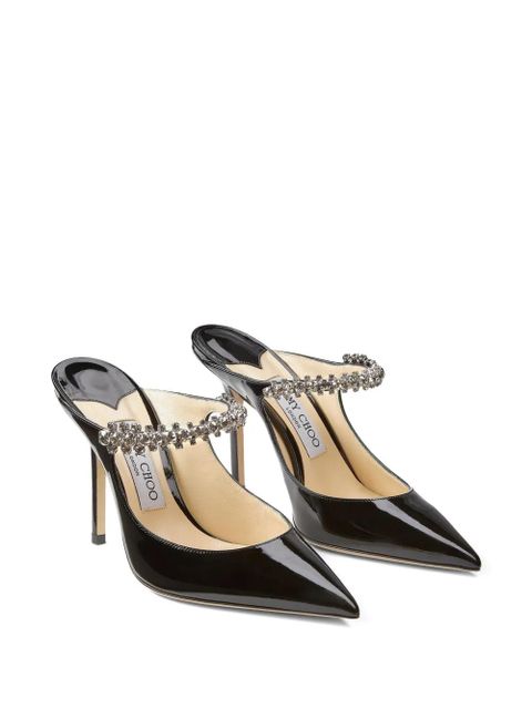 Jimmy Choo crystal-strap pointed mules - Black - zdjęcie produktu nr 2