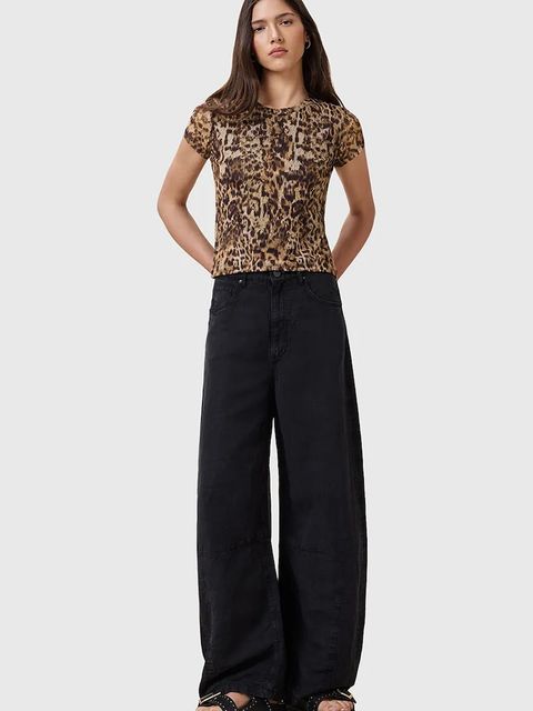 AllSaints bluzka ELLIE damska kolor brązowy wzorzysta W266JC