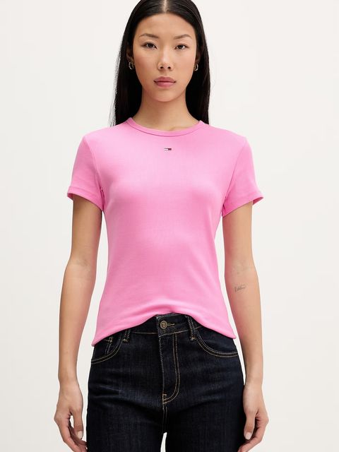 Tommy Jeans T-shirt basic damski bawełniany z elastanem - zdjęcie produktu nr 1