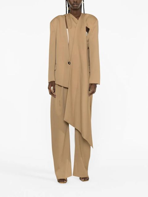 The Attico scarf-embellished single-breasted blazer - Neutrals - zdjęcie produktu nr 2