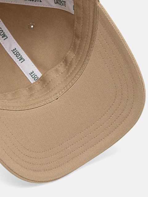 Lacoste czapka z daszkiem bawełniana kolor beżowy z aplikacją