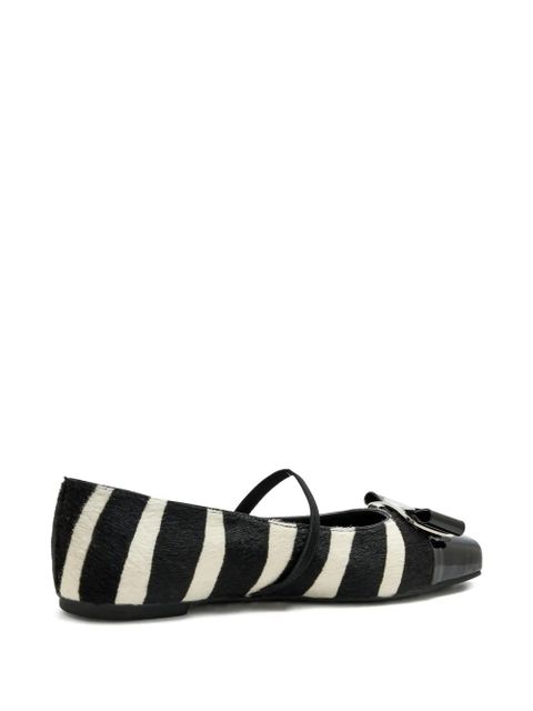 Ferragamo Vara zebra-print bow ballet flats - Black - zdjęcie produktu nr 2