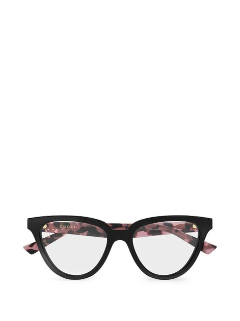Gucci Eyewear cat-eye tortoiseshell-effect glasses - Black - zdjęcie produktu nr 1