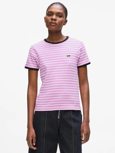 Karl Lagerfeld t-shirt IKON damski kolor różowy A4W17060 - zdjęcie produktu nr 1