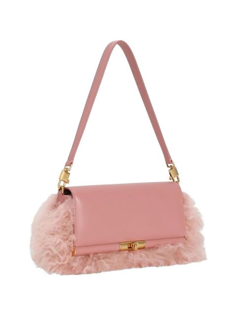 Dolce & Gabbana Marlene shearling and palmellato calfskin shoulder bag - Pink