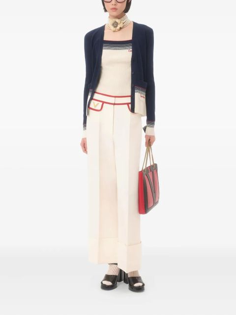 Valentino Garavani stripe-detail cardigan - Blue