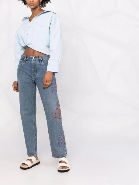 ETRO rhinestone-embellished paisley jeans - Blue - zdjęcie produktu nr 2