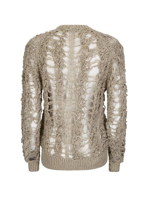 Comme Des Garçons open-knit button-up sweater - Neutrals - zdjęcie produktu nr 2