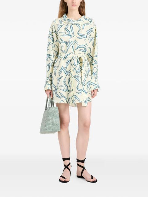 Proenza Schouler Lalia leaf-print mini dress - Neutrals - zdjęcie produktu nr 2