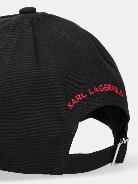 Karl Lagerfeld czapka z daszkiem kolor czarny z aplikacją A1W33159