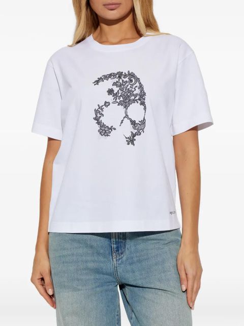 Alexander McQueen lace-skull T-shirt - White - zdjęcie produktu nr 2