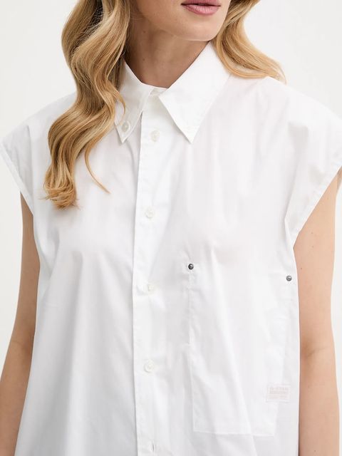 G-Star koszula damska kolor biały relaxed z kołnierzykiem klasycznym D26541-D321