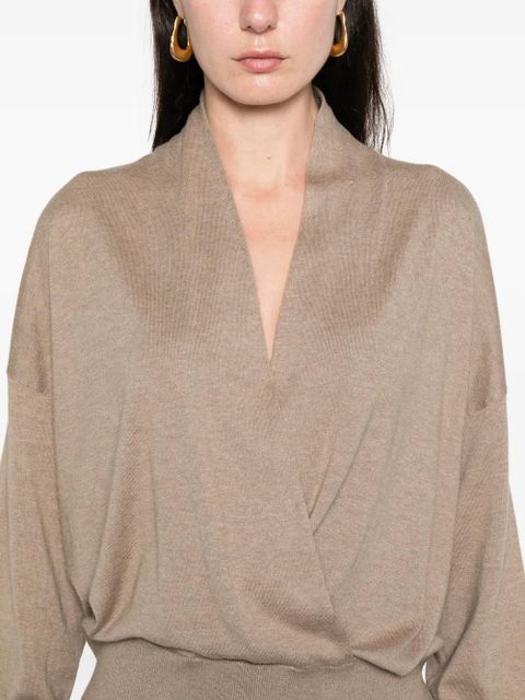 Lauren Ralph Lauren crossover-neck jumper - Neutrals