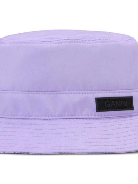 GANNI logo-appliqué bucket hat - Purple - zdjęcie produktu nr 2