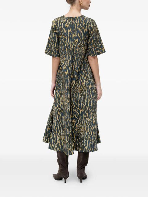 GANNI V-neck patterned dress - Blue - zdjęcie produktu nr 2