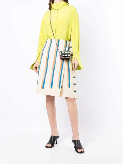 Marni striped wrap skirt - Neutrals - zdjęcie produktu nr 2