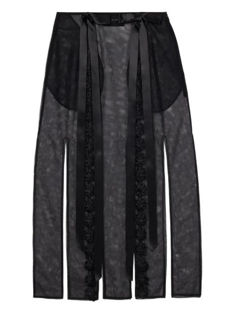 Simone Rocha ribbon-embellished slit midi skirt - Black - zdjęcie produktu nr 1