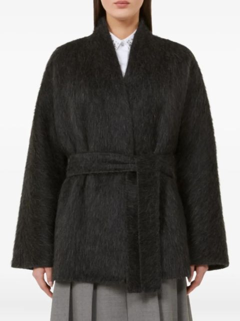 Max Mara belted brushed coat - Grey - zdjęcie produktu nr 2