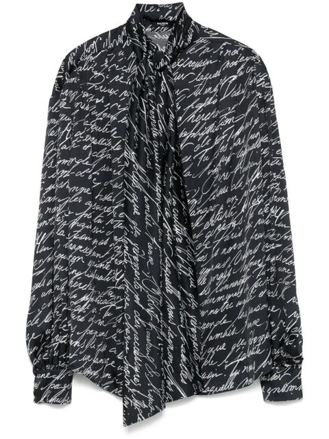 Balmain Love Letter-print blouse - Black - zdjęcie produktu nr 1