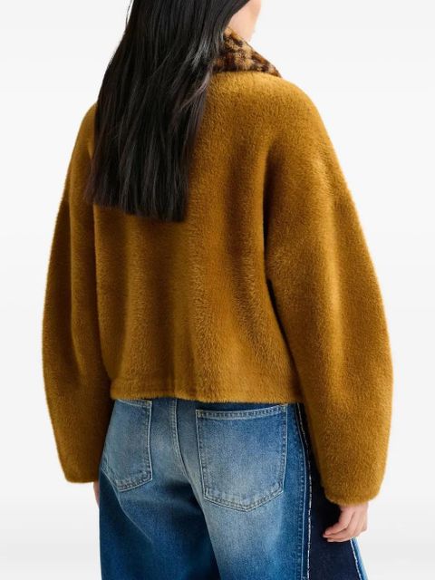 Essentiel Antwerp leopard-print collar cardigan - Brown