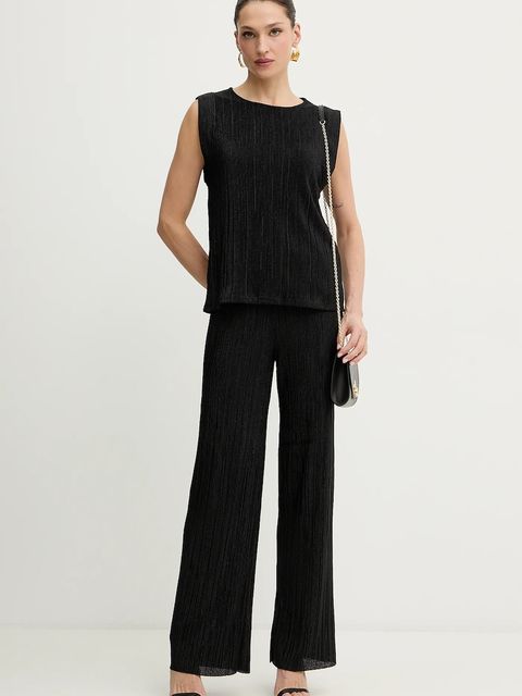 Morgan spodnie damskie kolor czarny szerokie high waist PIABOLO - zdjęcie produktu nr 2