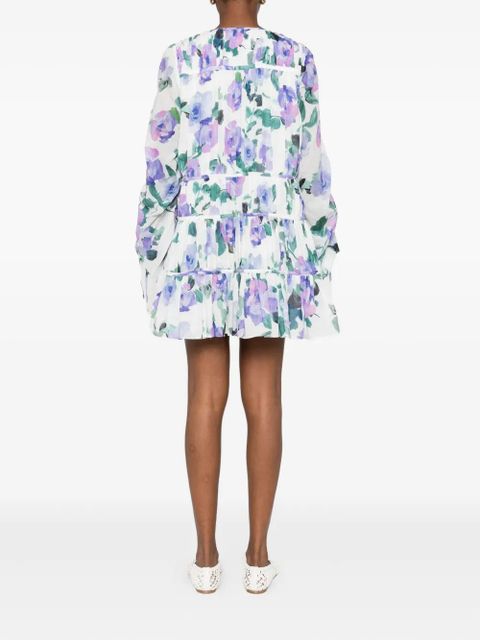 Aje clover-print mini dress - White