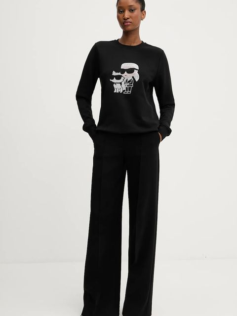 Karl Lagerfeld bluza IKON damska kolor czarny z nadrukiem A3W20069 - zdjęcie produktu nr 2