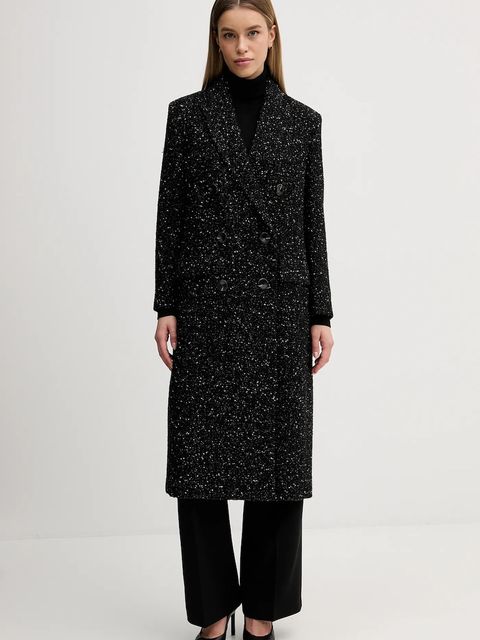 Sisley płaszcz z dodatkiem wełny kolor czarny 2YABLN06D - zdjęcie produktu nr 1