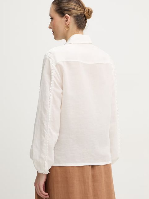 Silvian Heach koszula z dodatkiem lnu FARIN