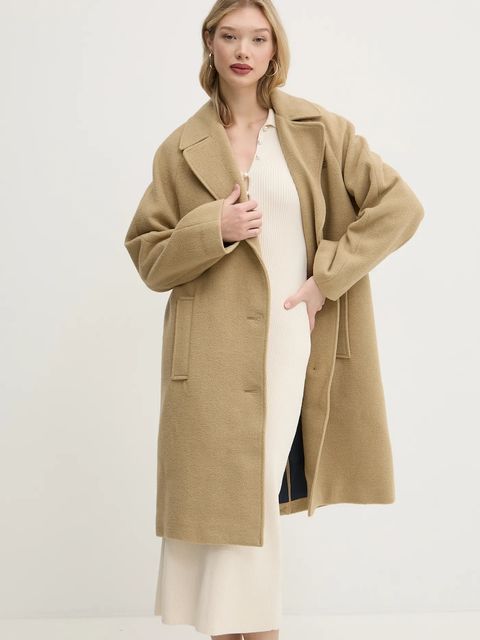 Tommy Jeans płaszcz z domieszką wełny - zdjęcie produktu nr 1