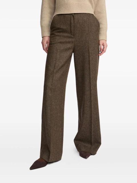 Yves Salomon flannel tailored trousers - Brown