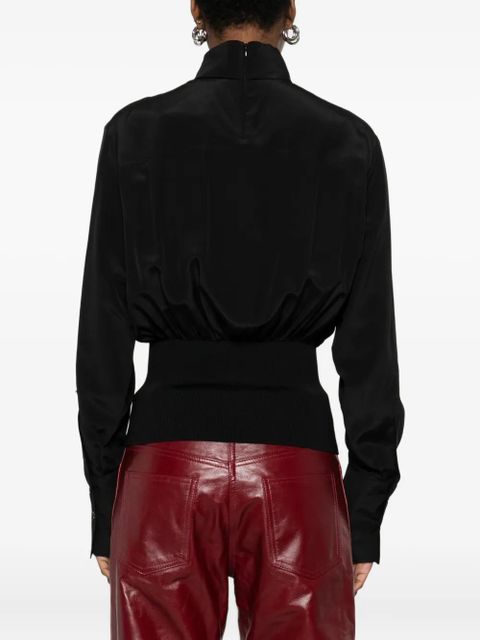 Sportmax high-neck silk blouse - Black