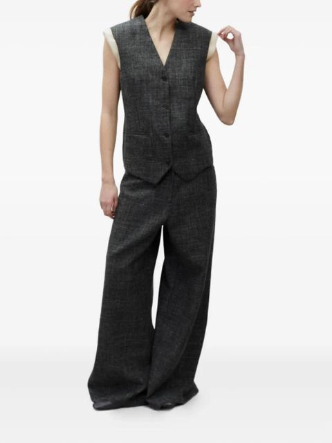 Alysi buttoned V-neck waistcoat - Grey - zdjęcie produktu nr 2