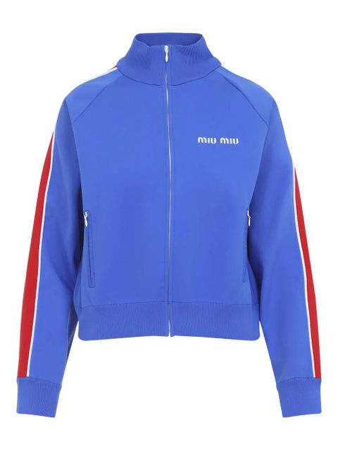 Miu Miu stripe zip-fastening sweatshirt - Blue - zdjęcie produktu nr 1