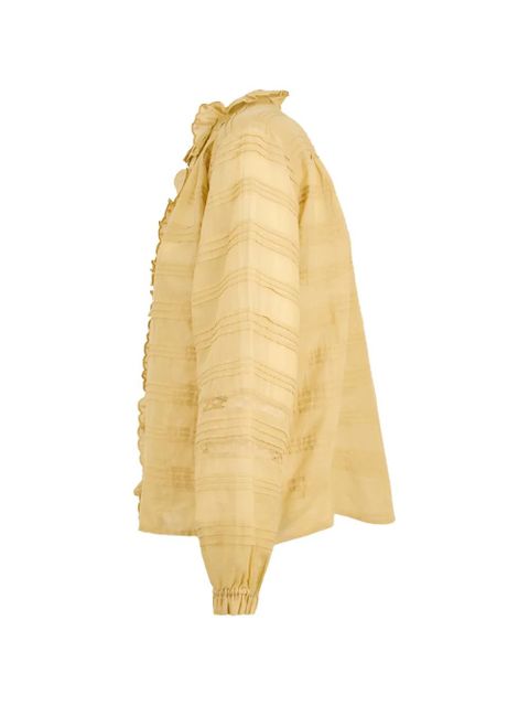 MARANT ÉTOILE Peline ruffled button blouse - Yellow